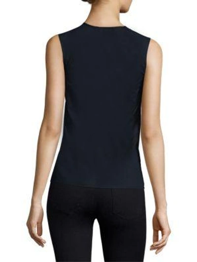 Shop Jason Wu Lace-up Sleeveless Top In Navy