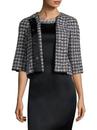 Shop St John Check Tweed Jacket In Caviar Multi