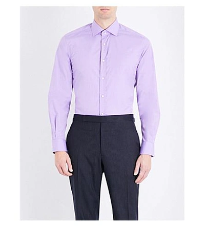 Shop Ralph Lauren Aston Cotton Shirt In Lavender