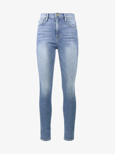 Shop Frame Denim High-rise Skinny Jeans In Blue