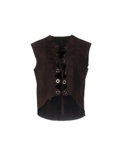 Shop Costume National Tops In Dark Brown