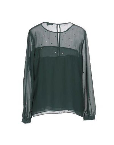 Shop French Connection Blouses In Emerald Green