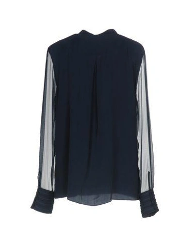 Shop Elie Tahari Silk Shirts & Blouses In Dark Blue