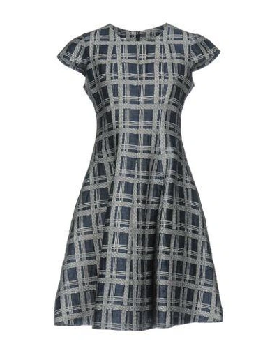Shop Armani Collezioni Short Dresses In Slate Blue