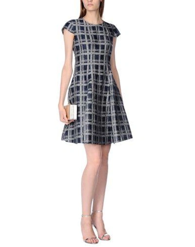 Shop Armani Collezioni Short Dresses In Slate Blue