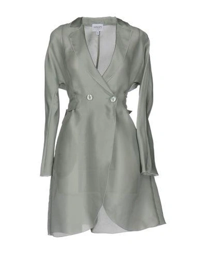 Shop Armani Collezioni Belted Coats In Light Green