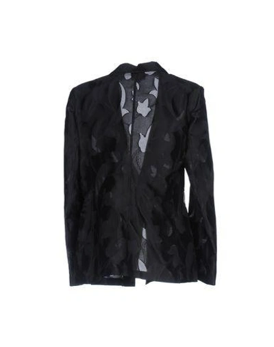 Shop Armani Collezioni Blazers In Black