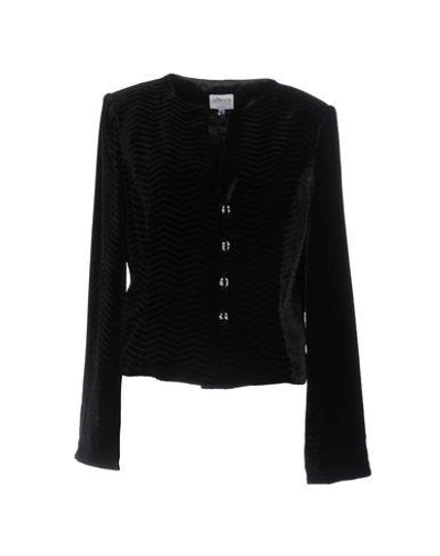 Shop Armani Collezioni Blazers In Black