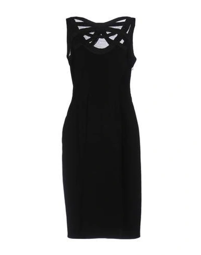 Shop Versace Knee-length Dresses In Black
