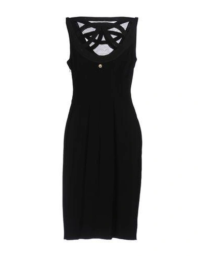 Shop Versace Knee-length Dresses In Black