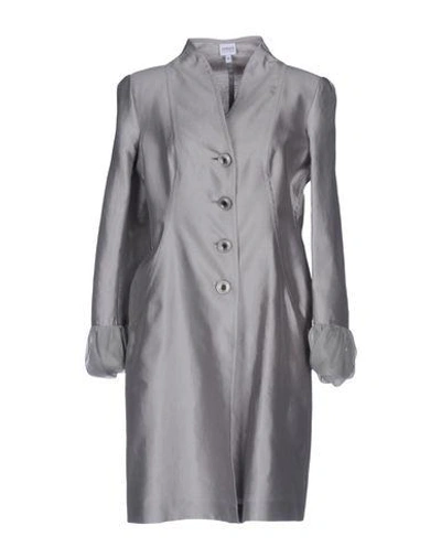 Shop Armani Collezioni Overcoats In Light Grey
