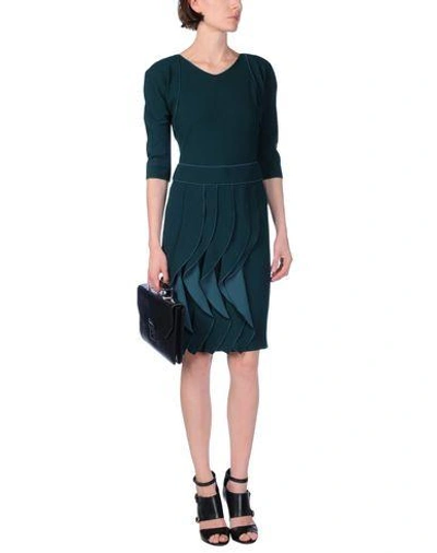 Shop Armani Collezioni Midi Dresses In Dark Green