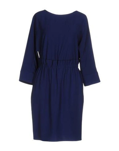 Shop Armani Collezioni Woman Short Dress Blue Size 14 Polyester