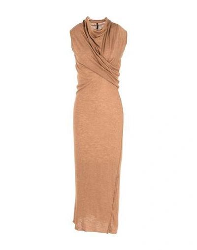 Shop Rick Owens Knit Dress In Camel