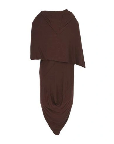 Shop Rick Owens Knee-length Dresses In Dark Brown