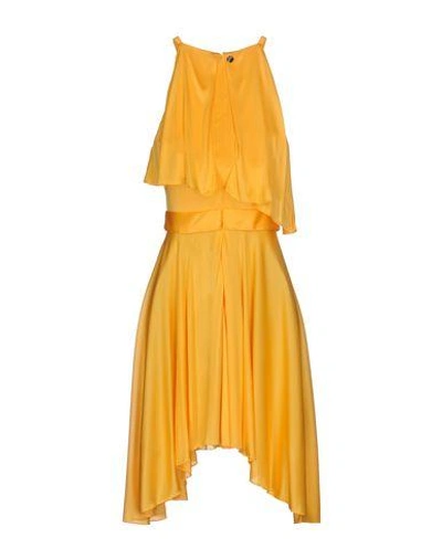 Shop Versace Short Dress In Yellow