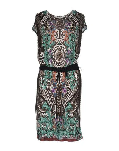 Shop Versace Short Dresses In Dark Brown