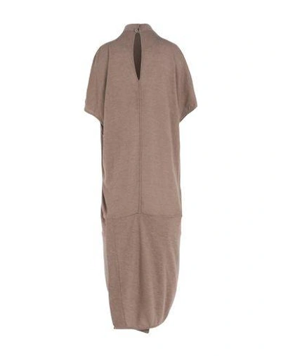 Shop Rick Owens Midi Dress In Khaki