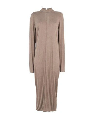 Shop Rick Owens 3/4 Length Dresses In Khaki