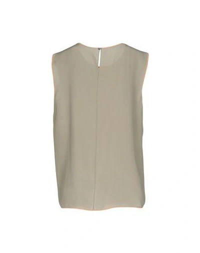 Shop Elie Tahari Silk Top In Light Grey