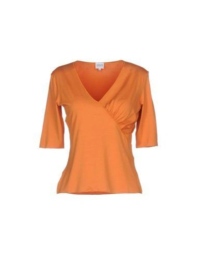 Shop Armani Collezioni T-shirt In Orange