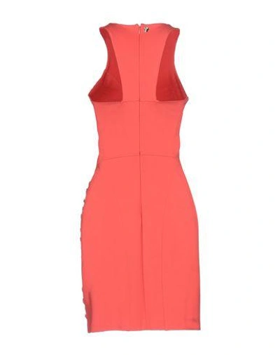 Shop Versace Short Dress In Coral