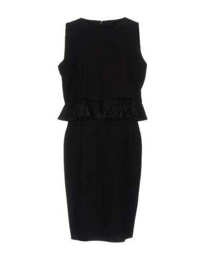 Shop Armani Collezioni Knee-length Dresses In Black