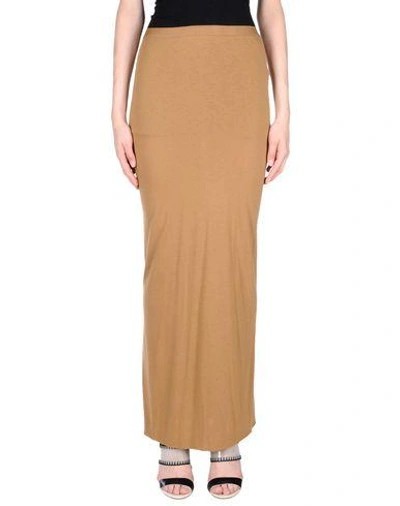 Shop Rick Owens Maxi Skirts In Camel