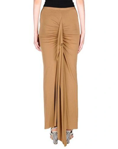 Shop Rick Owens Maxi Skirts In Camel