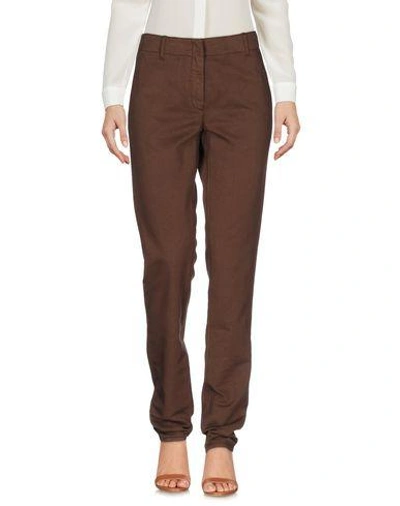 Shop Incotex Woman Pants Dark Brown Size 31 Cotton, Linen