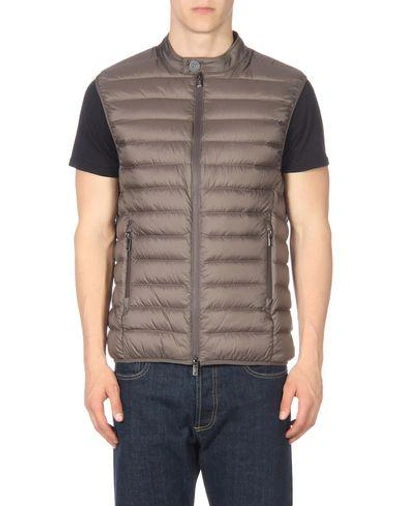 Shop Armani Collezioni Down Jacket In Dove Grey