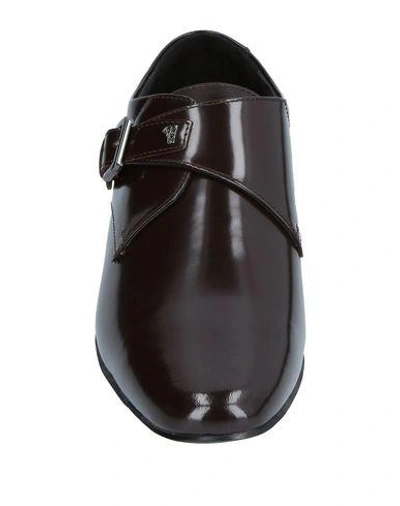 Shop Versace Loafers In Dark Brown