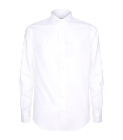 Shop Armani Collezioni Cotton Casual Shirt In White