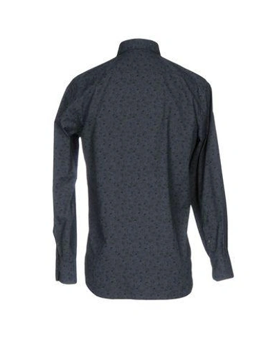 Shop Canali Patterned Shirt In Steel Grey