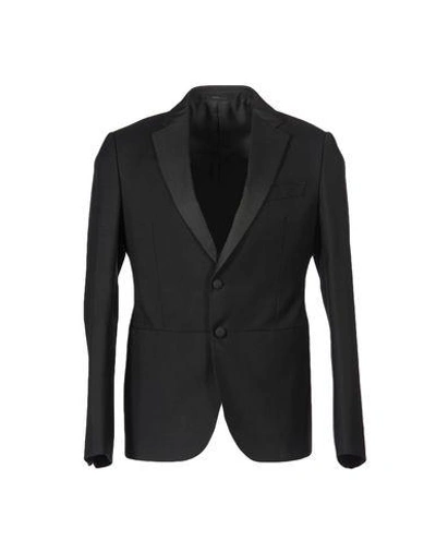 Shop Armani Collezioni Blazer In Black