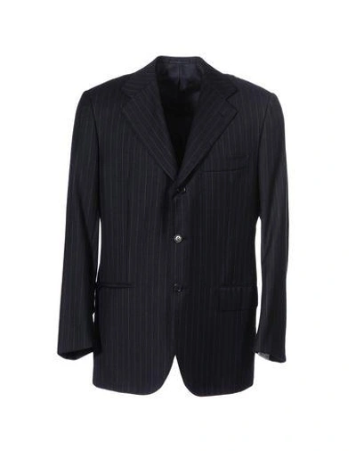 Shop Kiton Blazer In Dark Blue