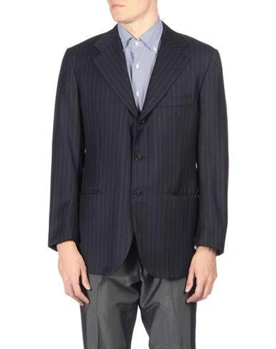 Shop Kiton Blazer In Dark Blue