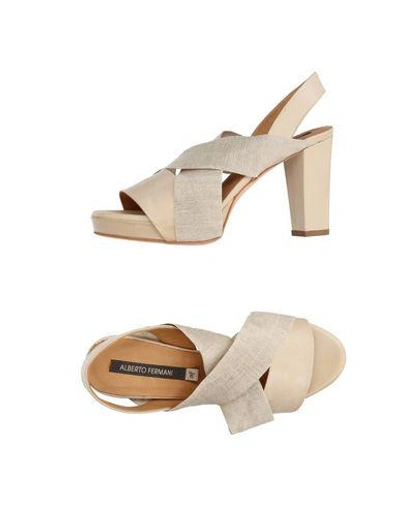 Shop Alberto Fermani Sandals In Beige