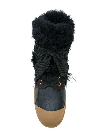 chunky sole shearling boots