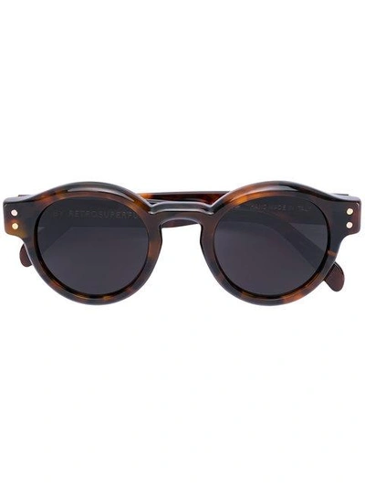 Shop Retrosuperfuture Eddie Classic Havana Sunglasses In Brown