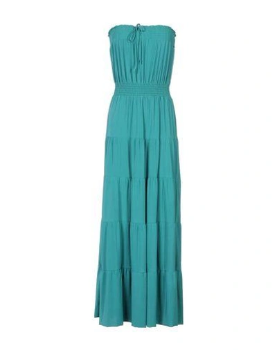 Shop T-bags Long Dress In Emerald Green