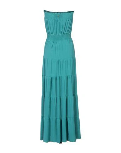 Shop T-bags Long Dress In Emerald Green