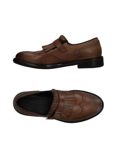 Shop A.testoni A. Testoni Man Loafers Khaki Size 7 Calfskin