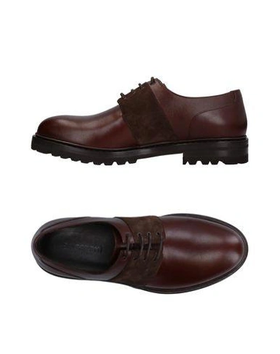 Shop A.testoni A. Testoni Man Lace-up Shoes Burgundy Size 8.5 Soft Leather In Red