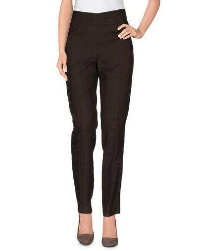 Shop Piazza Sempione Casual Pants In Dark Brown