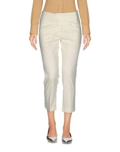 Shop Peuterey Cropped Pants & Culottes In Ivory