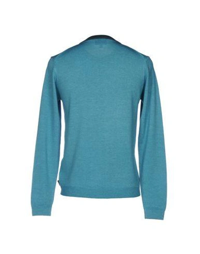 Shop Armani Collezioni Sweaters In Turquoise