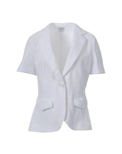 Shop Armani Collezioni Blazer In White