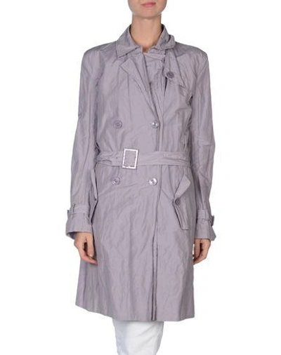 Shop Armani Collezioni Belted Coats In Lilac