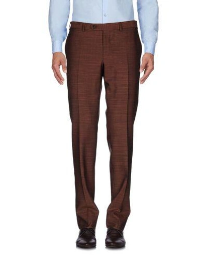 Shop Canali Casual Pants In Cocoa